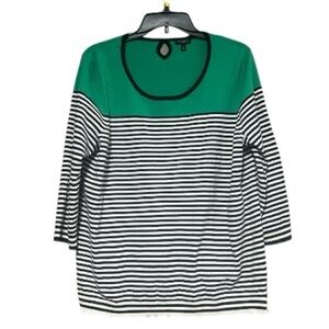 Talbots Green Striped Women's Sweater